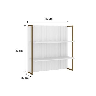 Armário Aéreo Para Cozinha Bella Ripado 2606 Com 2 Prateleiras 80cm Branco