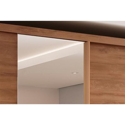 Guarda Roupa Casal 2 Portas De Correr E 6 Gavetas C- Espelho Titan 1173 C- Pés Freijo - Carraro