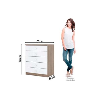 Quarto De Bebê Completo Bala De Menta 2 Peças (1 Cômoda + 1 Berço) Qi95 Rústico-branco - Henn