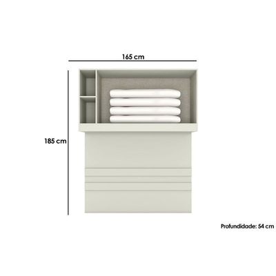 Módulo De Quarto Casal Armário Ponte Aéreo C- 3 Portas Mc13 Seletto Areia - Henn