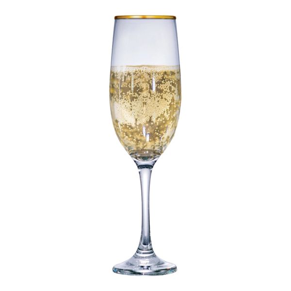 Taça para Champagne Ruvolo com Filete Dourado 200ml Taça para Champagne Ruvolo com Filete Dourado 200ml