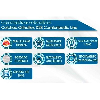 Colchão Queen Espuma D33 Comfortpedic (158x198x20) - Orthoflex
