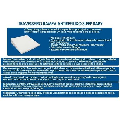 Travesseiro Infantil Rampa Anti Refluxo Sleep Baby Kit C/ 2 Un (40x70) - Ortobom