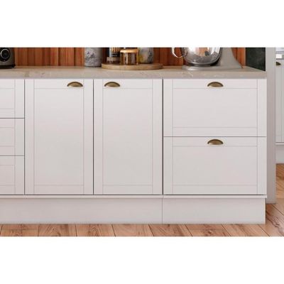 Cozinha Modulada Completa Bella 9 Peças 2 Aéreos + 2 Balcões+5complementos C9p60 Nogal Cinza