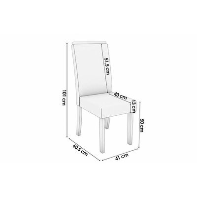 Kit 6 Cadeiras Sala Jantar 2cad142ng 6 Un Nogueira Suede Cinza Titanio A050