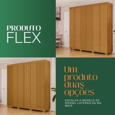 Guarda Roupa Casal Suíça 6 Portas Linhamobília Cinamomo
