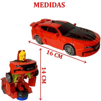 Carro Robô Brinquedo Elétrico Amarelo Transformers Som Leds