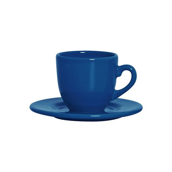 Xícara de Chá com Pires em Cerâmica Scalla Standard Azul 200ml