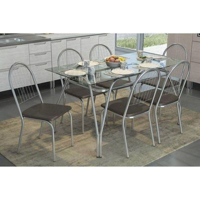 Kit 4 Cadeiras De Cozinha Noruega 2c077 4 Un Cromada Preto 110