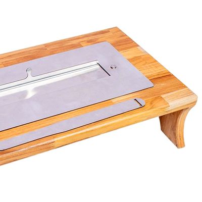 Lareira de Mesa Portátil Ecológica Inox a Álcool 39x16,5x6cm