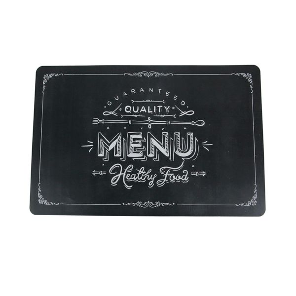 Jogo Americano Le Menu PVC Preto Estampado 28x43cm 1 Peça