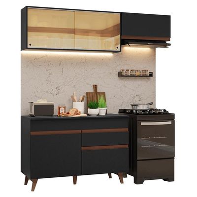Armário De Cozinha Compacta 190cm Reims Madesa 05 Preto
