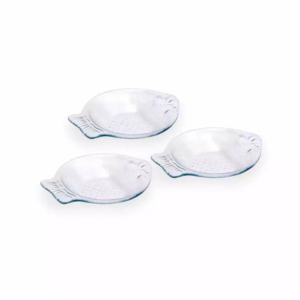 Conjunto de Travessas Peixe Decorglass em Vidro Pequena 3 Peças Conjunto de Travessas Peixe Decorglass em Vidro Pequena 3 Peças