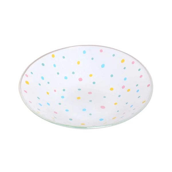 Bowl de Vidro Le Poá Branco/Colorido 17cm