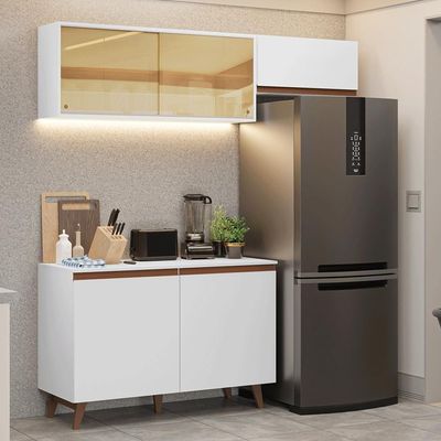 Armário De Cozinha Compacta 190cm Reims Madesa 09 Branco