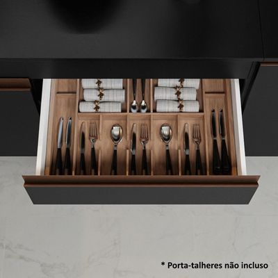 Armário De Cozinha Compacta 190cm Reims Madesa Preto/Rustic