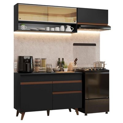 Armário De Cozinha Compacta 190cm Reims Madesa 06 Preto