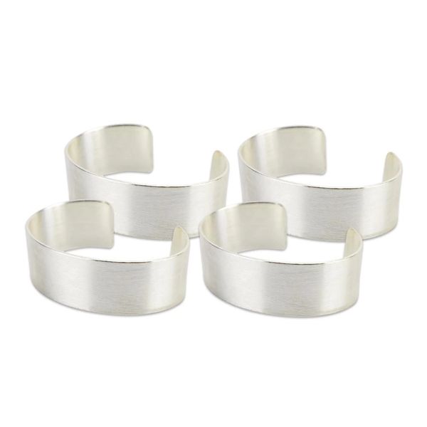 Kit Argola para Guardanapo em Metal Le Grécia Prata 4 Unidades