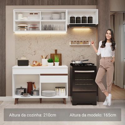 Armário De Cozinha Compacta 190cm Reims Madesa 05 Branco