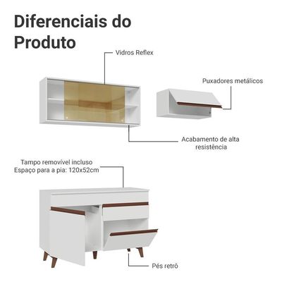 Armário De Cozinha Compacta 190cm Reims Madesa 05 Branco