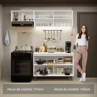 Armário De Cozinha Compacta 190cm Reims Madesa 08 Branco