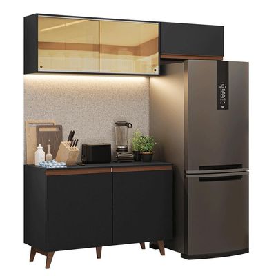 Armário De Cozinha Compacta 190cm Reims Madesa 09 Preto