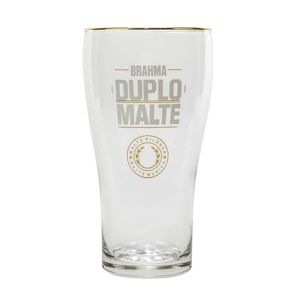 Copo para Cerveja Ambev Brahma Duplo Malte em Vidro Transparente 425ml