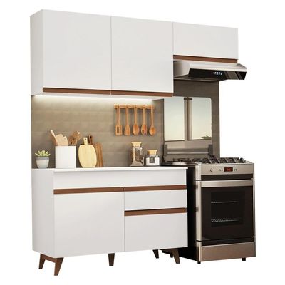 Armário De Cozinha Compacta 190cm Reims Madesa 04 Branco