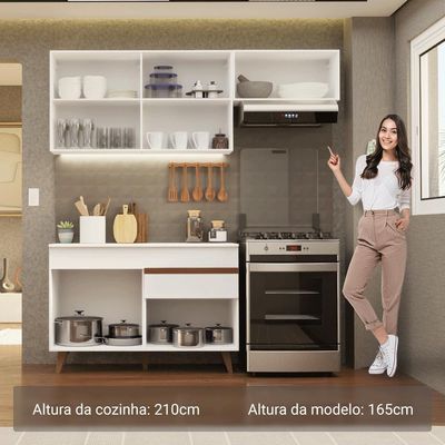 Armário De Cozinha Compacta 190cm Reims Madesa 04 Branco
