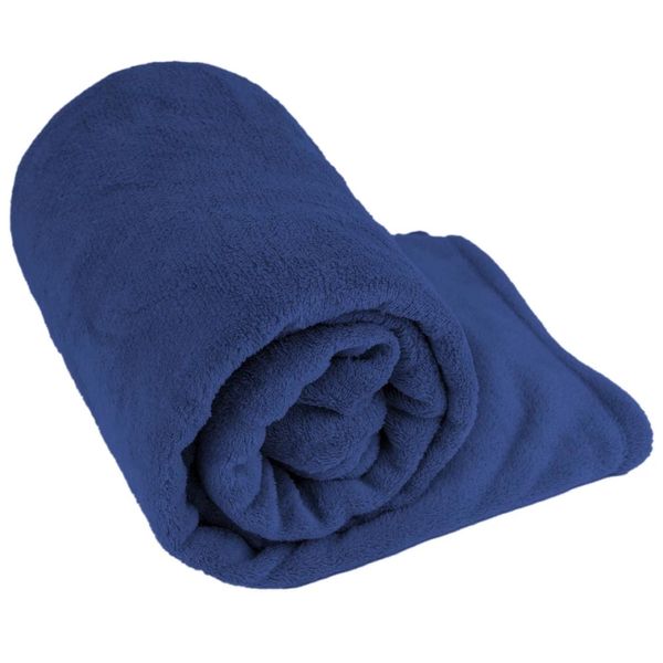 Manta Cobertor Queen Fleece Le Casa Lisa 100% Poliéster Azul