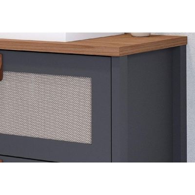 Bancada De Banheiro Balcão Vêneto 1 Porta E 1 Gaveta C- Cuba 60cm Titanium-freijo - Mgm