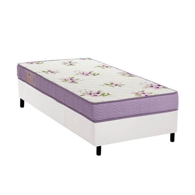 Conjunto Box Solteiro: Colchão Espuma Ortobom D23 Physical Super Resistente + Base Crc Courano White (78x188)