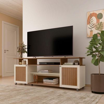 Rack De Sala Para Tv 75 Artely Ipanema Cinamomo Off White