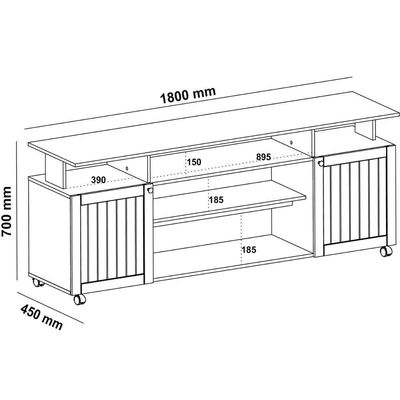 Rack De Sala Para Tv 75 Artely Ipanema Cinamomo Off White