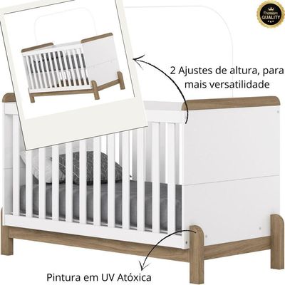 Berço Mini Cama 2 Em 1 Ternura Branco Jequitibá Hp