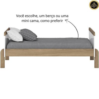 Berço Mini Cama 2 Em 1 Ternura Branco Jequitibá Hp