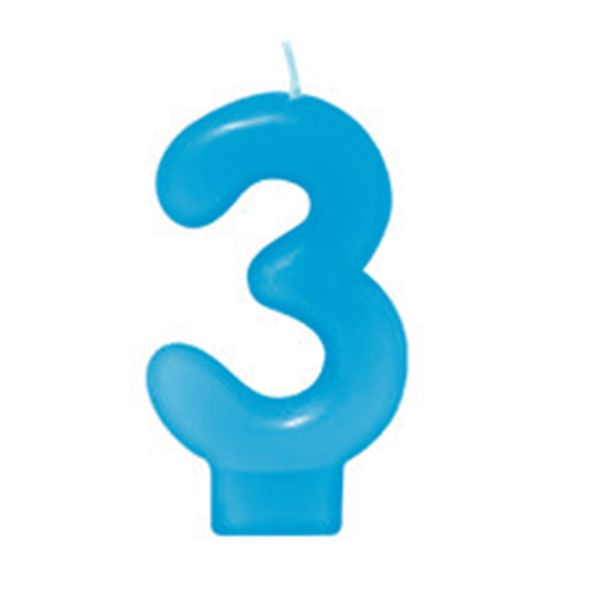 Vela de Aniversário Silver Número 3 Azul