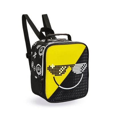 Kit Mochila De Rodinhas + Lancheira + Estojo Duplo Emoji Denlex