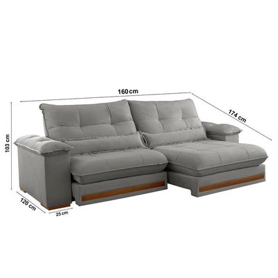 Sofá Dubai Linho 02 Módulos De 80 Cm B25 Cm Meu Sofá Online A230 Linho Cinza