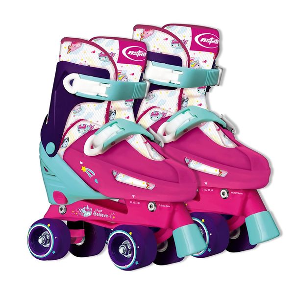 Patins Astro Toys Quad Unicórnio Tamanho 31 a 34
