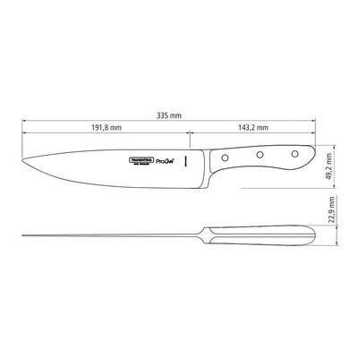 Faca Chef Tramontina Prochef 24161008 8" Preta Preto 24161008
