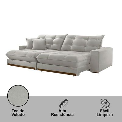 Sofá Duque Dois Módulos De 120cm B25cm Meu Sofá Online B026 Veludo Prata