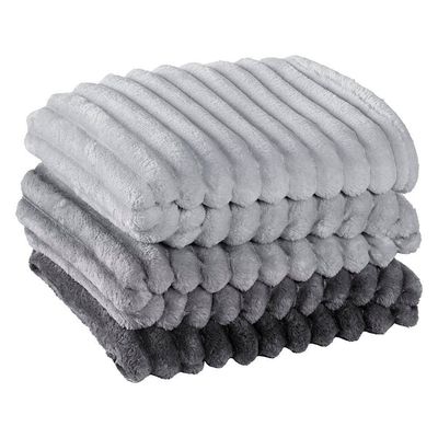 Cobertor Queen Fluffy Manta Flannel Ultrasoft Grafito