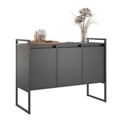 Buffet 3 Portas Aparador Londres - Preto Onix Preto Onix