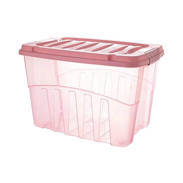 Caixa Organizadora Plasútil Gran Box Alta em Plástico Rosa 29L