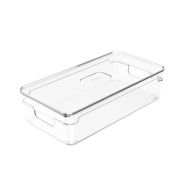Organizador Martiplast Clear Cristal com Tampa 30x15x7cm Incolor Organizador Martiplast Clear Cristal com Tampa 30x15x7cm Incolor