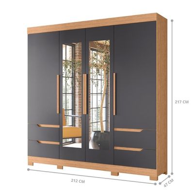 Guarda Roupa Oliveira Espelho Freijo Titanium