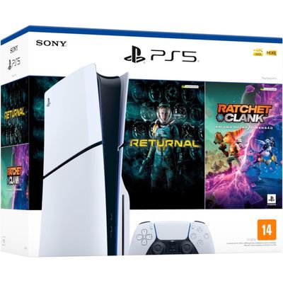Console PlayStation 5 Slim, SSD 1TB, Edição Físico, Branco + 2 Jogos - Sony