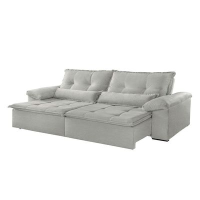 Sofá Parma Linho 02 Módulos De 100m B25cm Meu Sofá Online A230 Linho Cinza