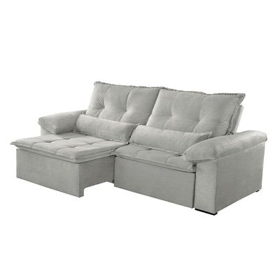 Sofá Parma Linho 02 Módulos De 100m B25cm Meu Sofá Online A230 Linho Cinza